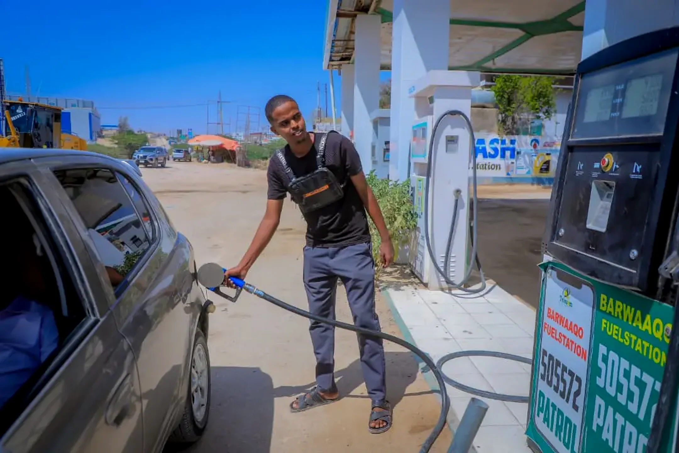 Fuel being dispensed at a Gargaar Petroleum station